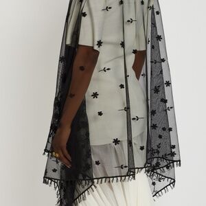 Toteme sold-out black Tulle Shawl Wrap Scarf